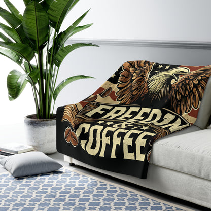 Fueled by Freedom &amp; Coffee - Sherpa Fleece Blanket